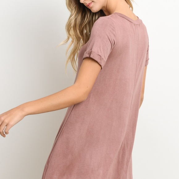 Mauve Tshirt Dress - Picture 3 of 4